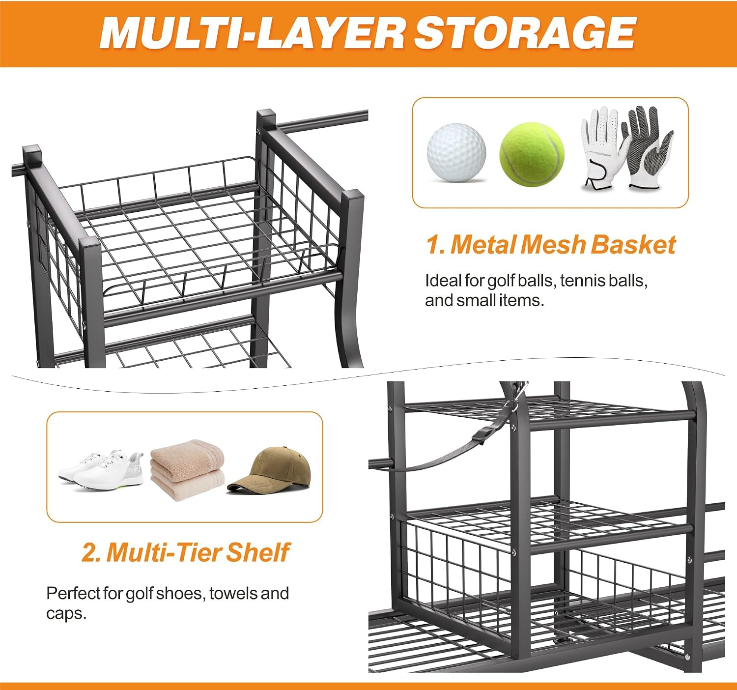 Organizador de bolsas de golf, - Sports Equipment Garage Organizer reseña y precio