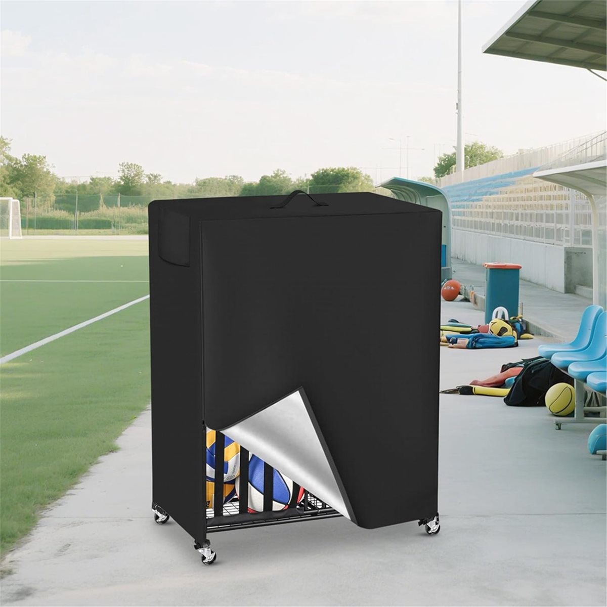 Cubierta para estante de balon - Sports Equipment Garage Organizer reseña y precio