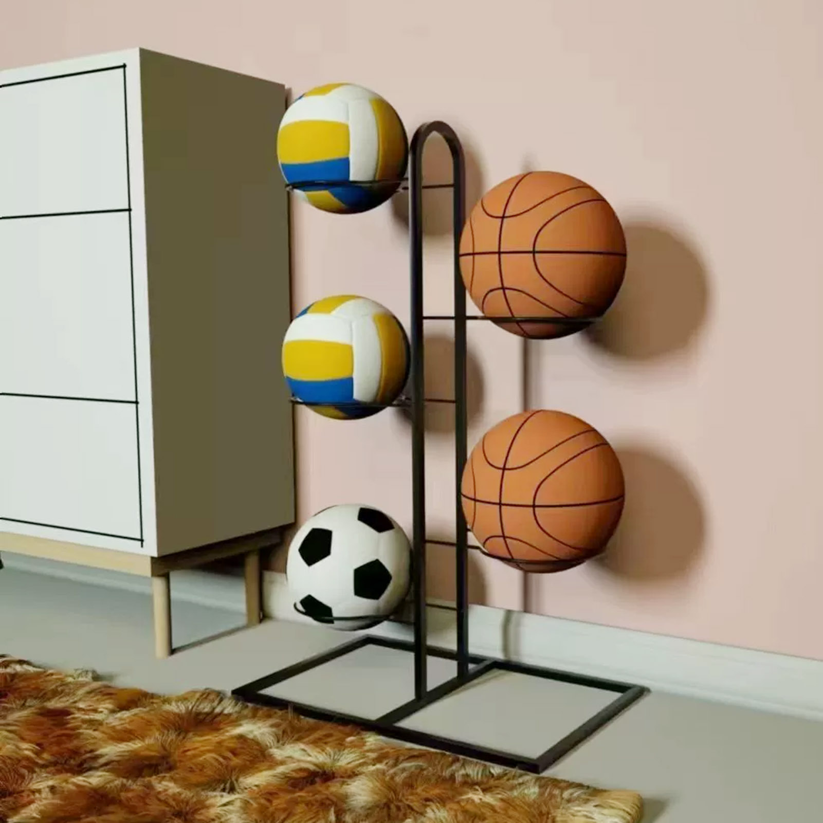 Estante de baloncesto plegable - Sports Equipment Garage Organizer reseña y precio