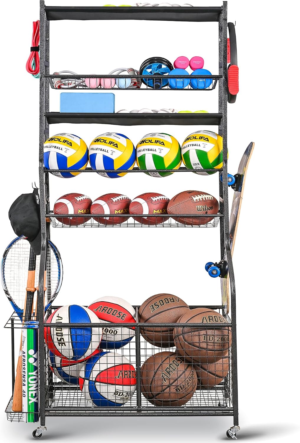 Organizador de garaje para equ - Sports Equipment Garage Organizer reseña y precio